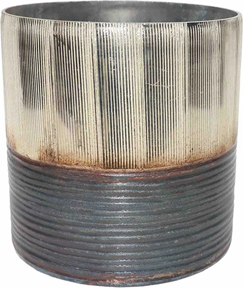 Mbajtës qirinjsh të vegjël JEG, xham, ngjyrë ari bronzi-gri, 14x14x13 cm