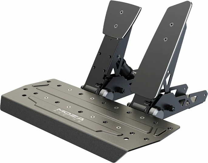 Set pedalesh sim racing MOZA SR-P RS11, USB për PC, sensori presioni 100 kg, 16-bit encoder, 2 pedale (gaz + frena), e zezë/gri
