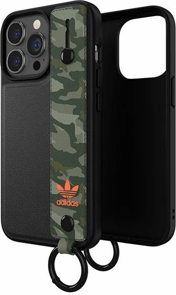 Mbështjellës Adidas OR Hand Strap Case për iPhone 13/13 Pro 6.1", e zezë-gjelbër