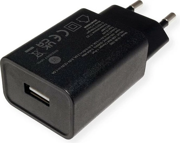Karikues USB VALUE Quick Charge 3.0 18W, 1x USB-A, Euro prizë, i zi