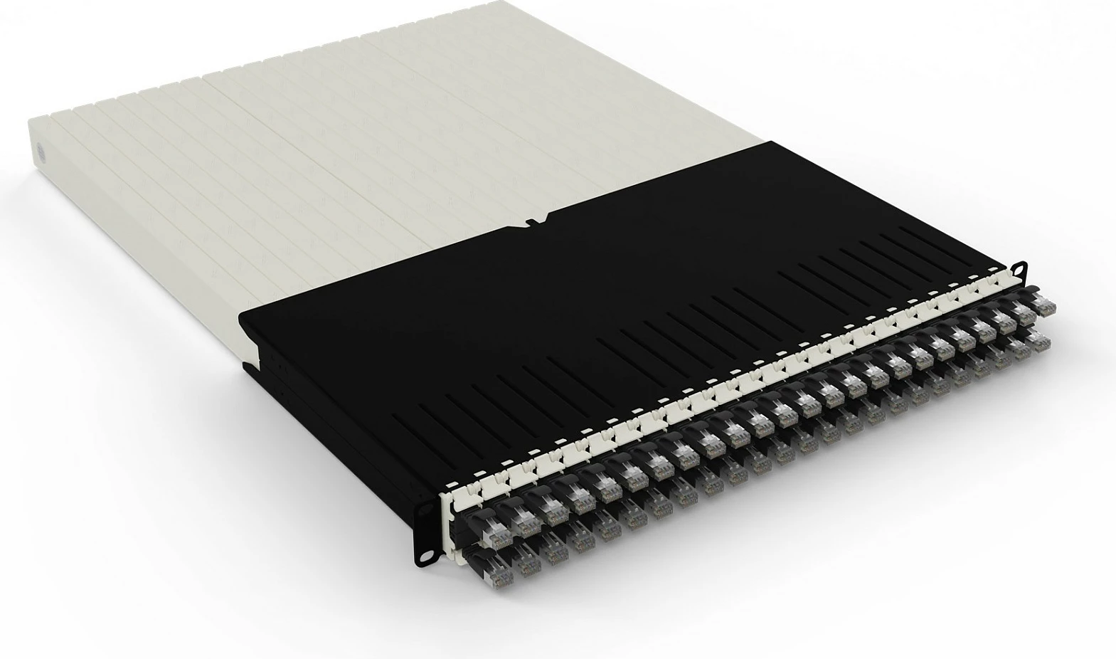 Sistem menaxhimi kabllosh PATCHBOX patchbox.one 30RU, Cat6a 1.8m U/FTP (STP), 24 kabllo tërheqëse, i zi