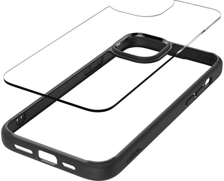 Mbështjellës Spigen Crystal Hybrid për iPhone 15 Plus, Transparent/Black