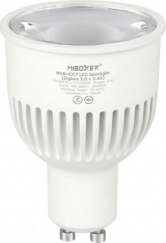 Spot LED GU10 Miboxer FUT106ZB, 6W, RGB+CCT, Zigbee 3.0 + 2.4G, i bardhë