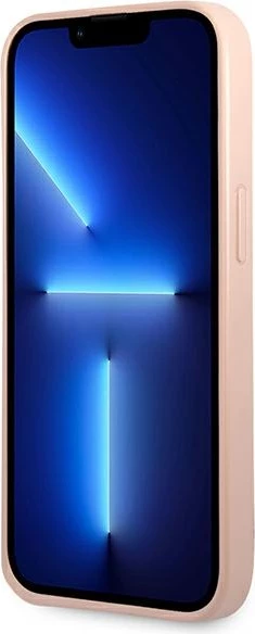 Mbështjellës Guess GUHCP13SPSATLP për iPhone 13 mini 5.4", Saffiano Triangle, Rozë