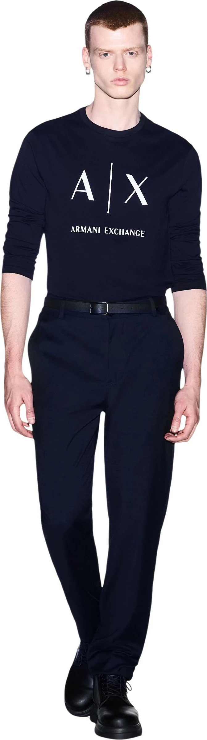 Maicë me mëngë të gjata për meshkuj Armani Exchange XM002684 AF10356, kaltër e errët [Madhësia: L]