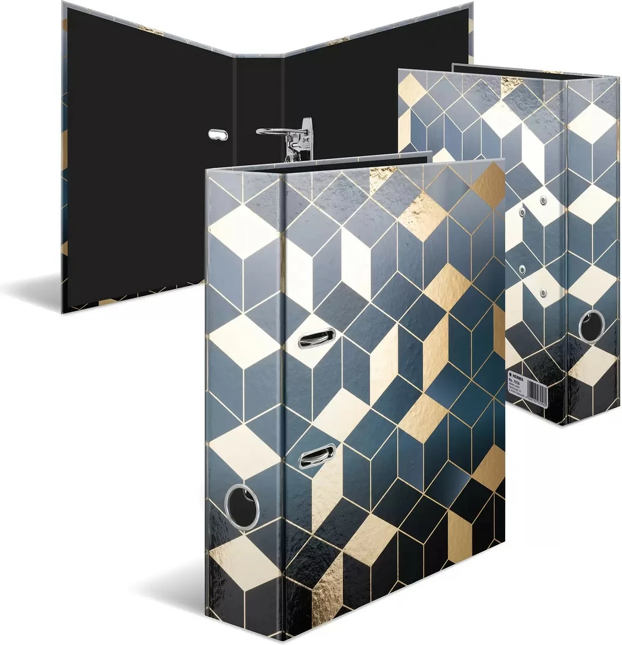 Dosje HERMA 7056, A4, karton, 7cm, blu/artë