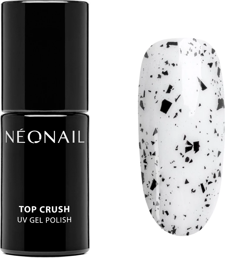 Llak për thonj NeoNail Top Crush Black Gloss Hybrid Top për femra, 7.2ml Black Gloss