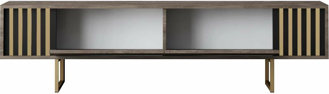 Komodë TV Hanah Home, Gold Line, ngjyrë arre, e zezë