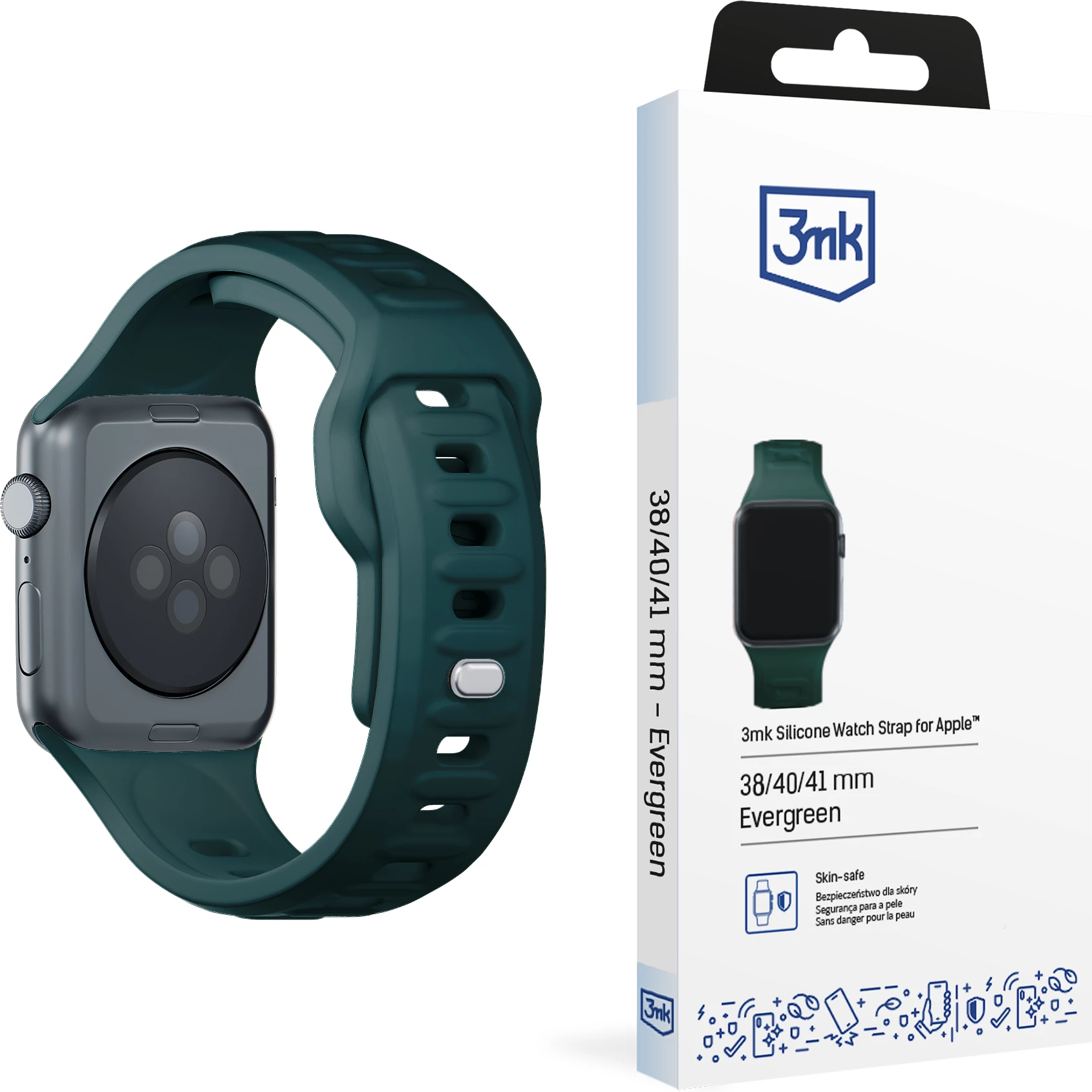 Rrip silikoni për Apple Watch 3mk, për modele 42/44/45/49 mm, i gjelbër