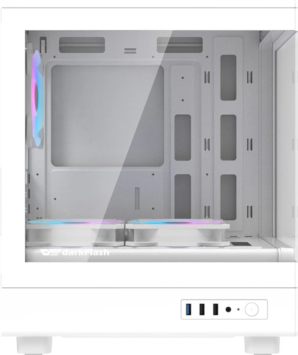 Kasë DarkFlash DB330M v2, me 3 fanë, e bardhë