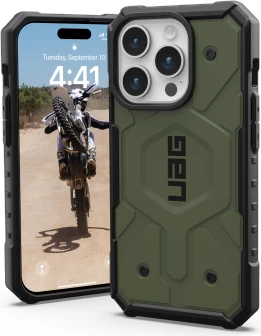 Mbështjellës UAG Pathfinder MagSafe për iPhone 15 Pro, i gjelbër