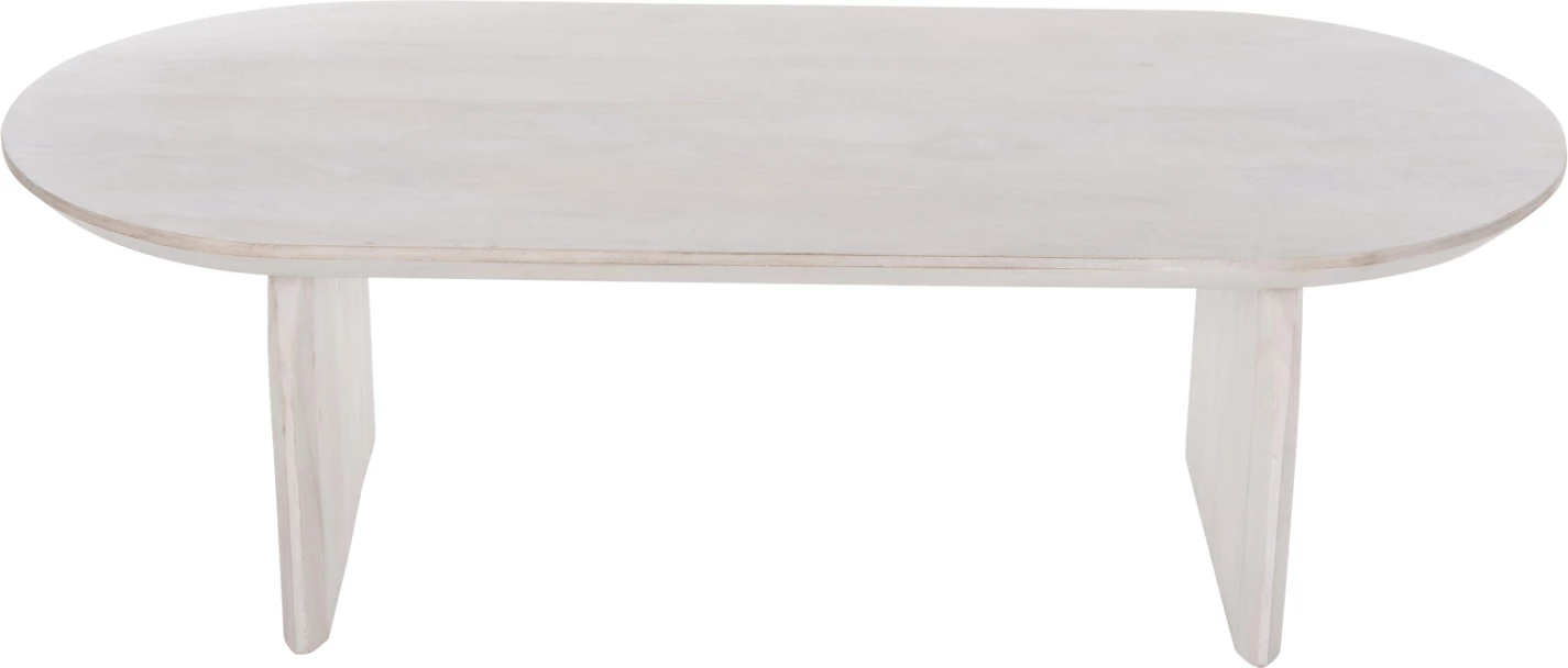 Tavolinë kafeje ovale HONKY FH9710 dru mango i fortë në të bardhë 130x60x40H cm