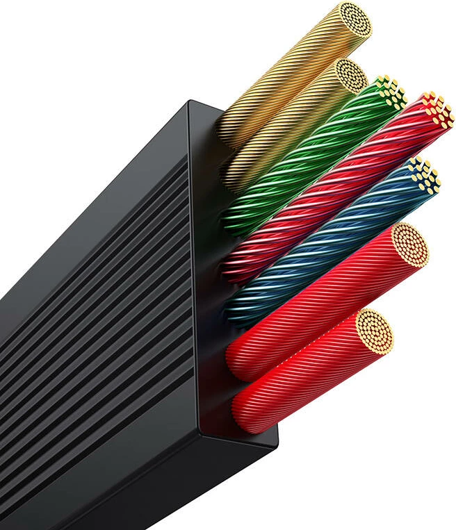 Kabllo 3-në-1 Baseus Free2Draw, 1.1m, 100W, USB në Micro+Lightning+USB-C, e zezë