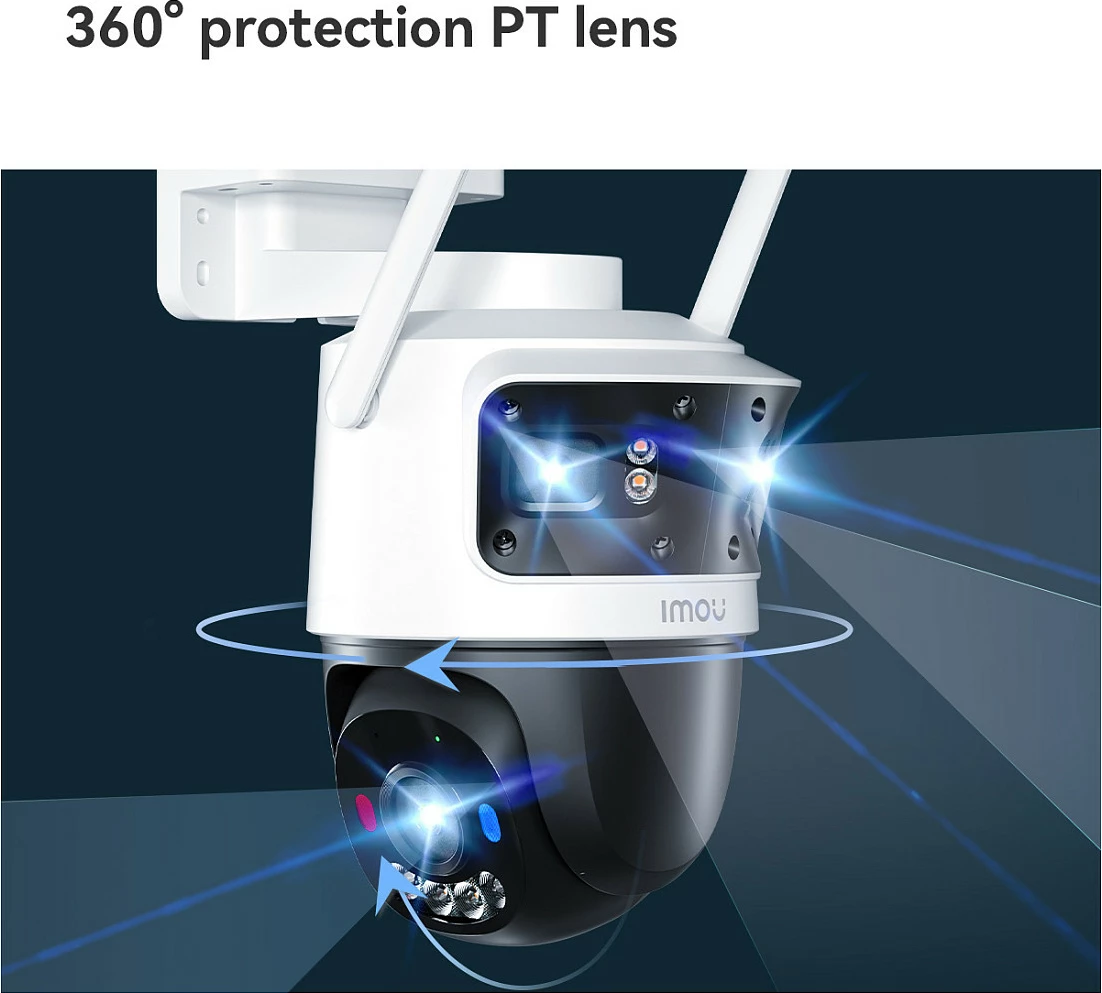 Kamerë sigurie IP Imou Cruiser Triple, Outdoor, Wi‑Fi & LAN, Pan/Tilt, MicroSD, Bardhë/Zi