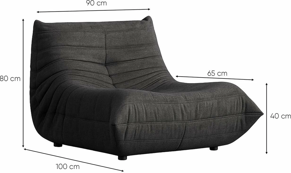 Karrige Wing, Atelier del Sofa, Bocek, ngjyrë gri e errët