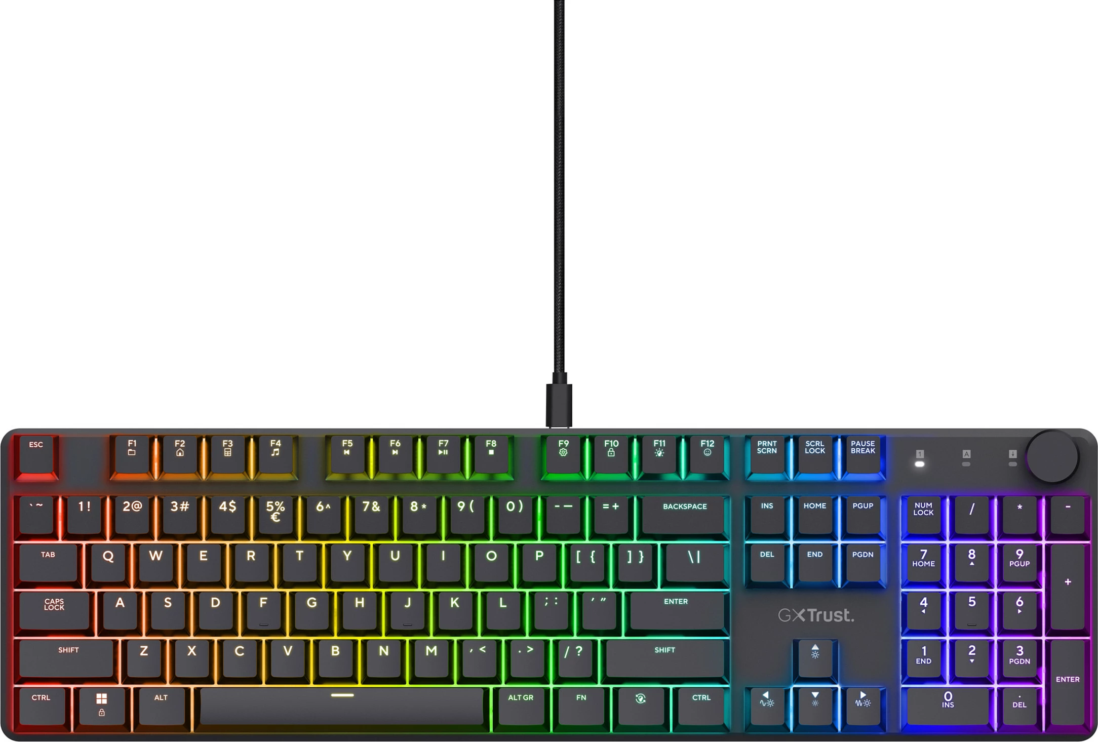 Tastierë mekanike gaming Trust GXT 866 Torix, USB, QWERTZ, RGB LED, full-size, e zezë