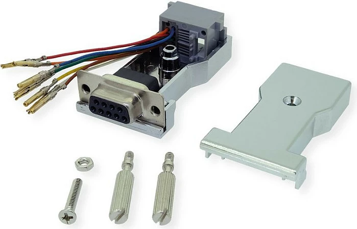 Adapter serial ROLINE DB9 (female) në RJ-45 (female), plug and play, gri/argjend