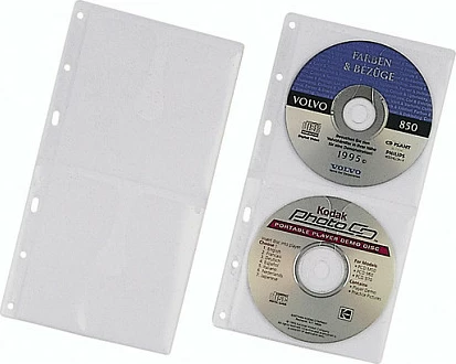 Mbështjellës për CD/DVD Durable, për 2 disqe, 5 copë, transparent