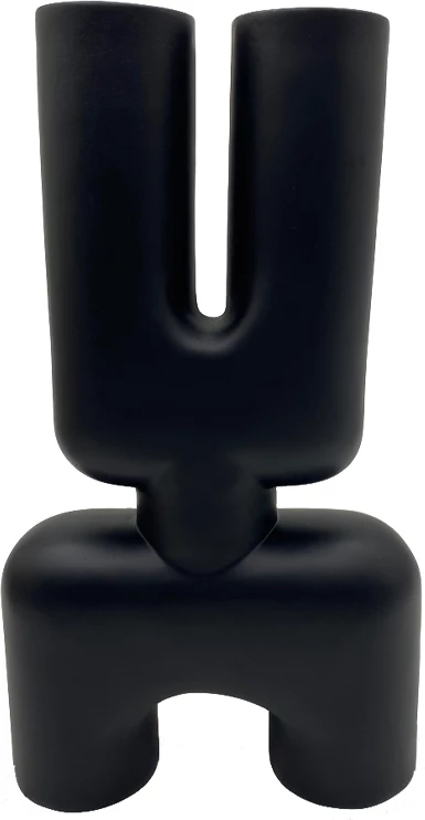 Vazo Morp, polirezine, e zezë, 19x7x32cm