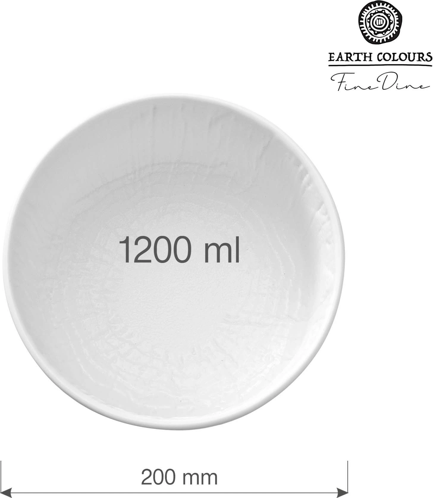 Tas i cekët Fine Dine Nordic 200mm 1200ml, i bardhë, set 3 copë