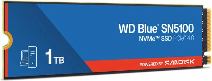 SSD NVMe SanDisk WD Blue SN5100 WDS100T5B0E 1TB M.2 2280 PCIe 4.0, blu