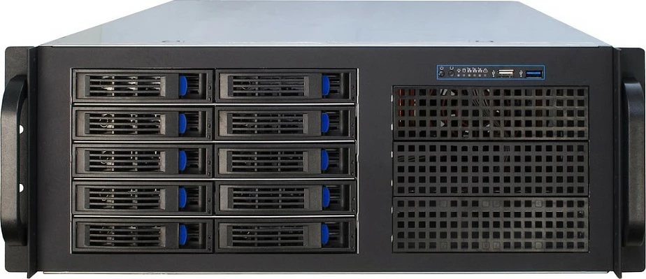 Kasë serveri Inter-Tech IPC STORAGE 4U-4410, 4U Rack 19", çelik, e zezë