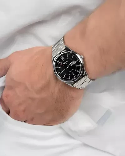 Orë dore Casio MTP-V006D-1C, e argjendtë/zezë