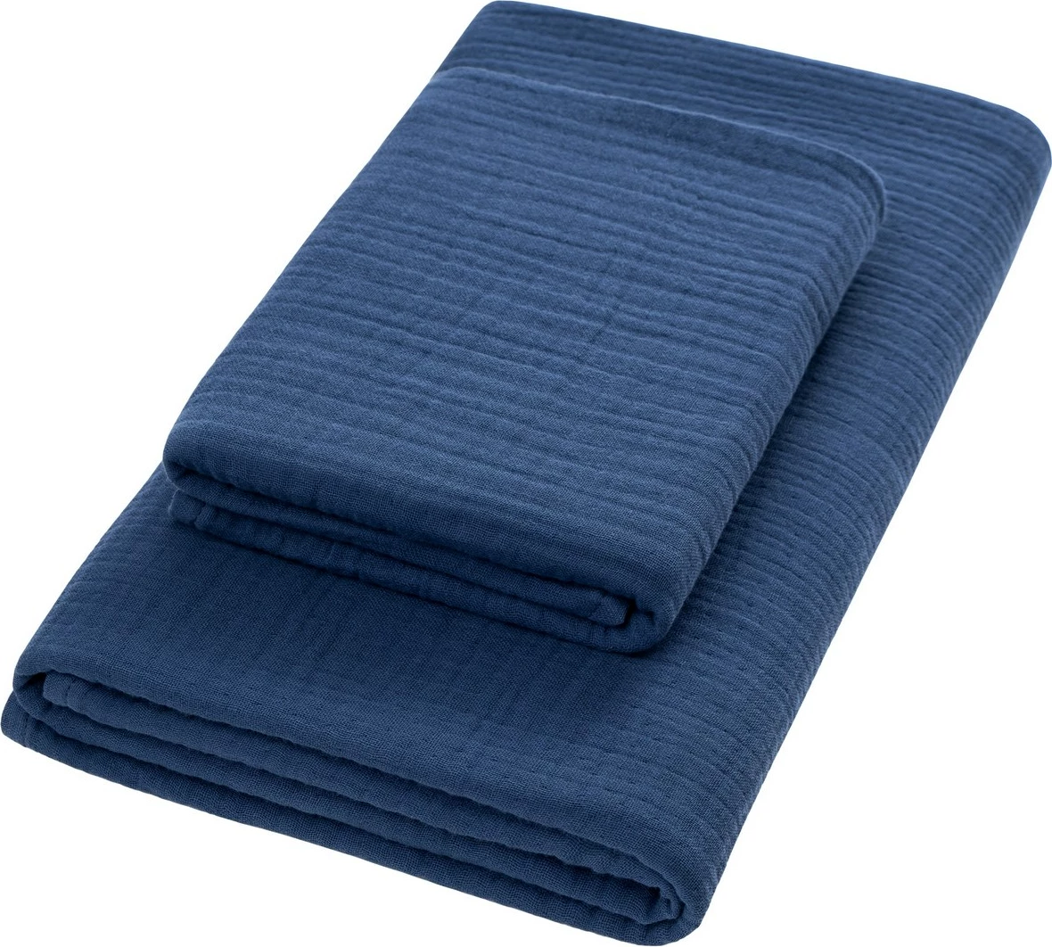 Set peshqirësh (2 copë), muslin, ngjyrë blu e errët, Mijolnir