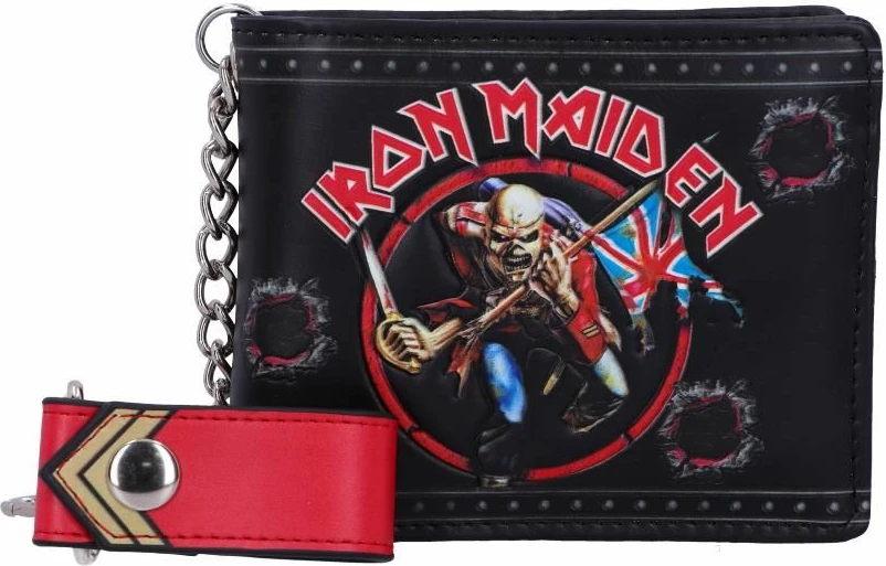 Portofol NEMESIS NOW Iron Maiden, PU, 11 cm, me zinxhir, i zi/kuq