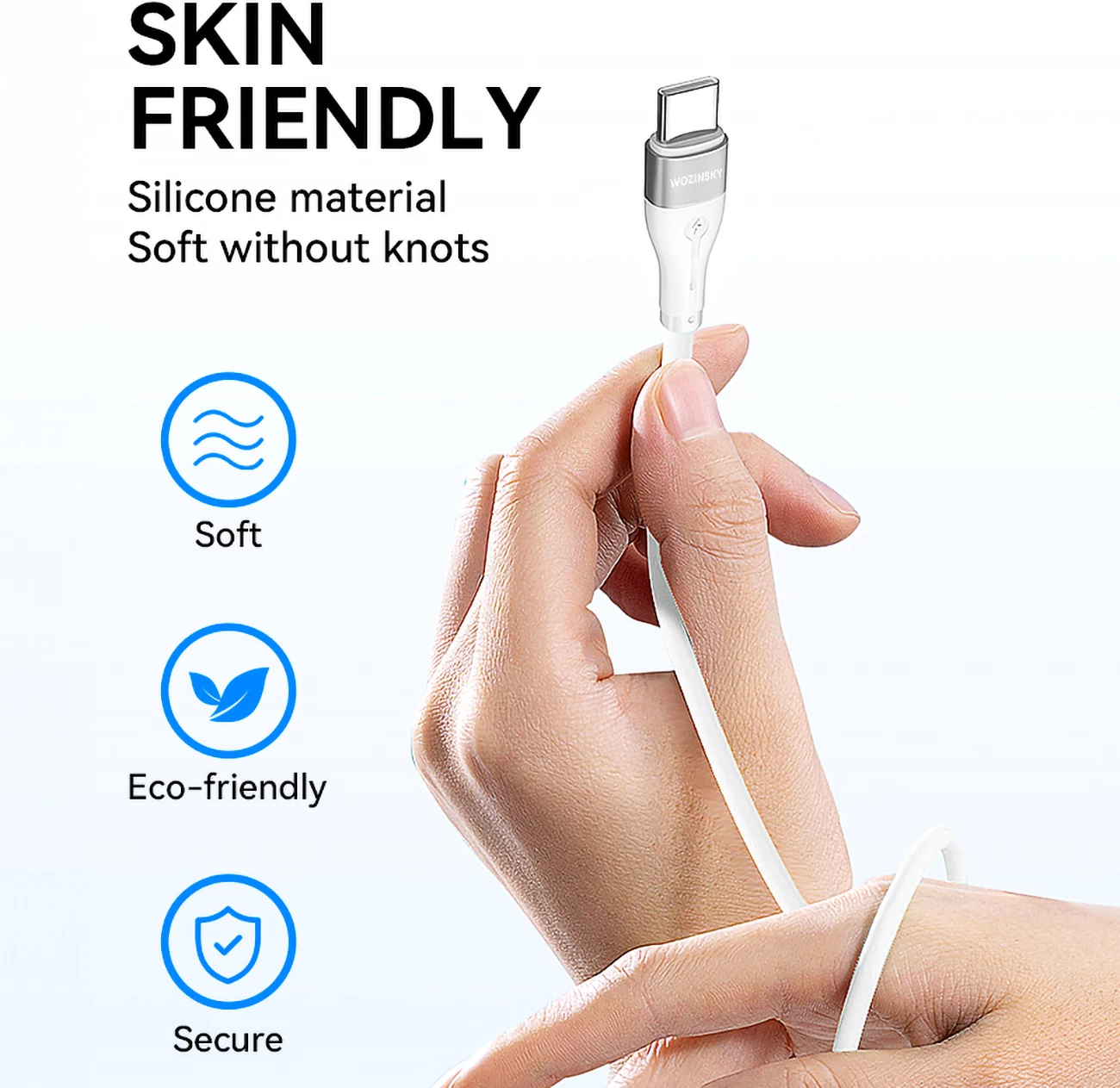 Kabllo USB-C në USB-C Wozinsky WSTCC2, 2m, 65W, e bardhë