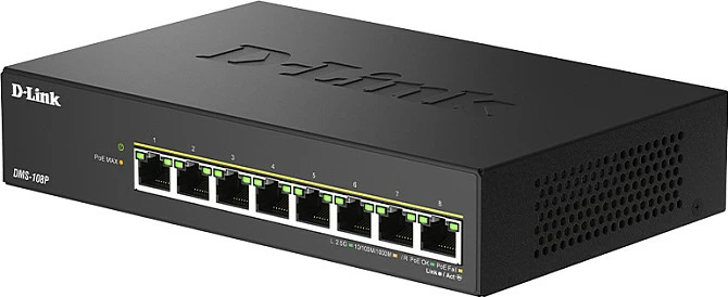 Switch D-Link DMS-108P, 8-Port 2.5G, PoE++ 230W, fanless, i zi