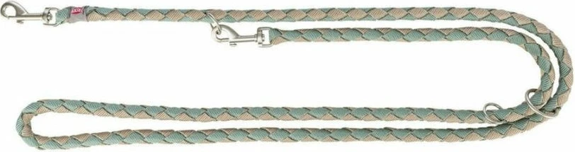 Litar për qen Trixie Rope Leash 2 m Ø12 mm, i rregullueshëm 3 mënyra, S/M, jeshile/rërë