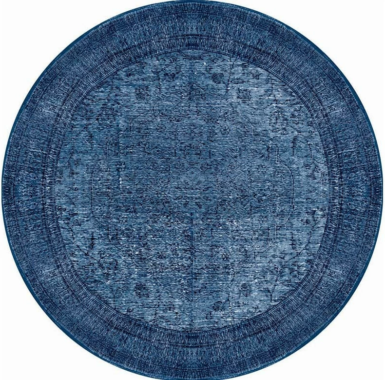 Qilim rrumbullakët, 150 cm, Conceptum Hypnose, Dorian Chenille, ngjyrë e kaltër e errët, AL 138