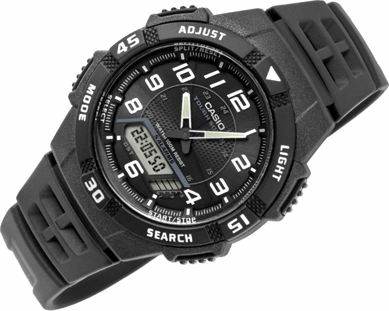 Orë dore unisex CASIO AQ-S800W-1BVEF, e zezë, me kuti