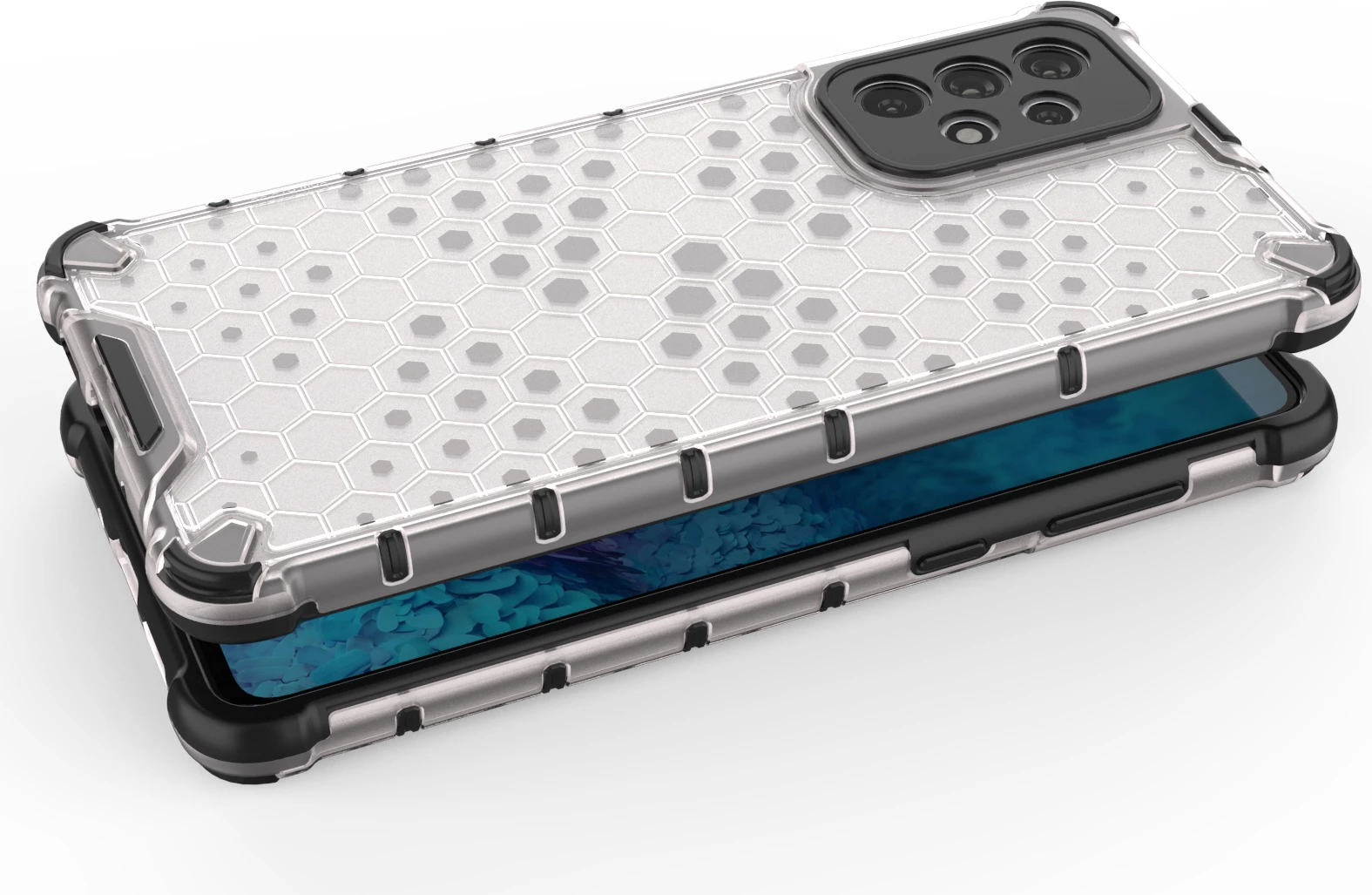 Mbështjellës Hurtel Honeycomb për Samsung Galaxy A73, i zi