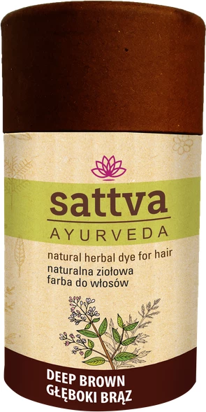 Ngjyrë për flokë për femra Sattva Herbal Dye Deep Brown 150g