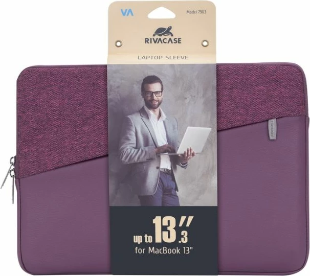 çantë laptopi RIVACASE 7903, 13.3", xhep me zinxhir, lëkurë artificiale, e kuqe
