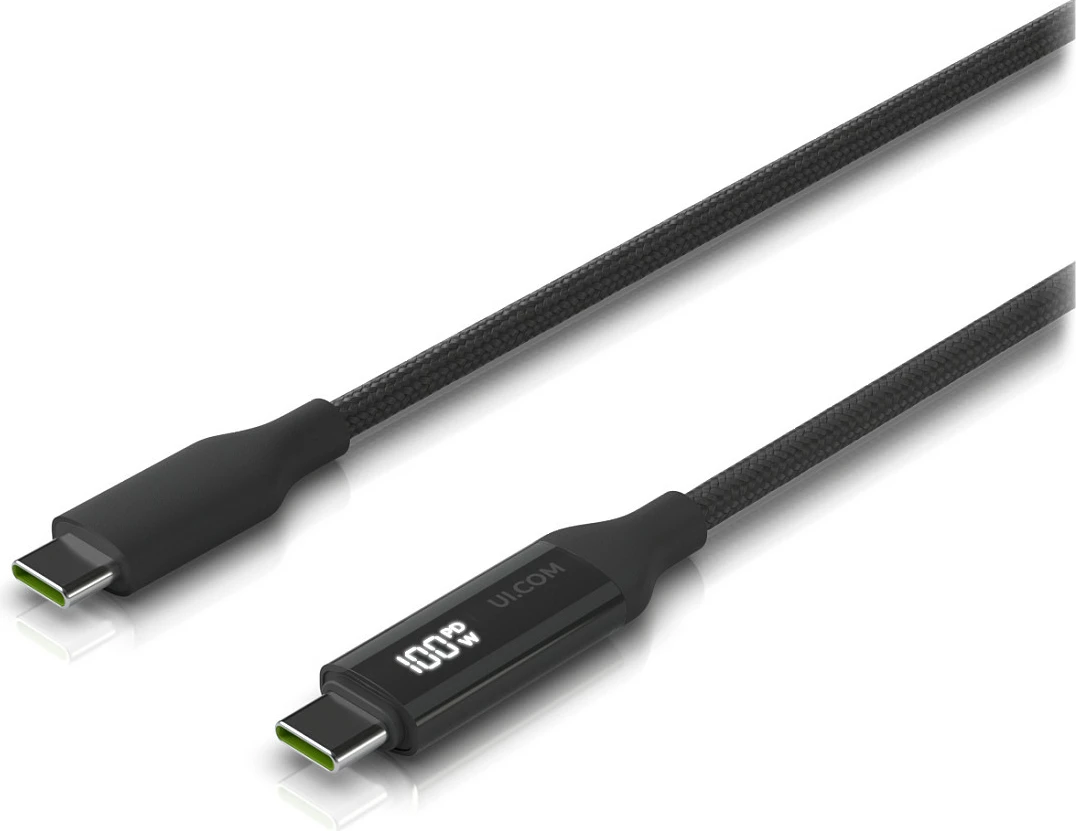 Kabllo USB-C Ubiquiti UACC-Cable-USB-100W-2M-BK, 2 m, USB PD 100 W, me ekran, e thurur, e zezë/gri