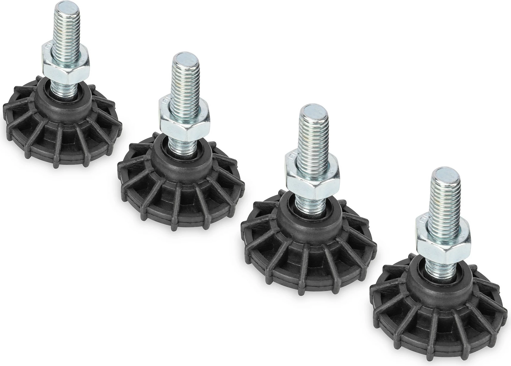 Këmbë niveluese Digitus për kabinet rrjeti/server, set 4 copë, 19 inç, çelik inox, kafe