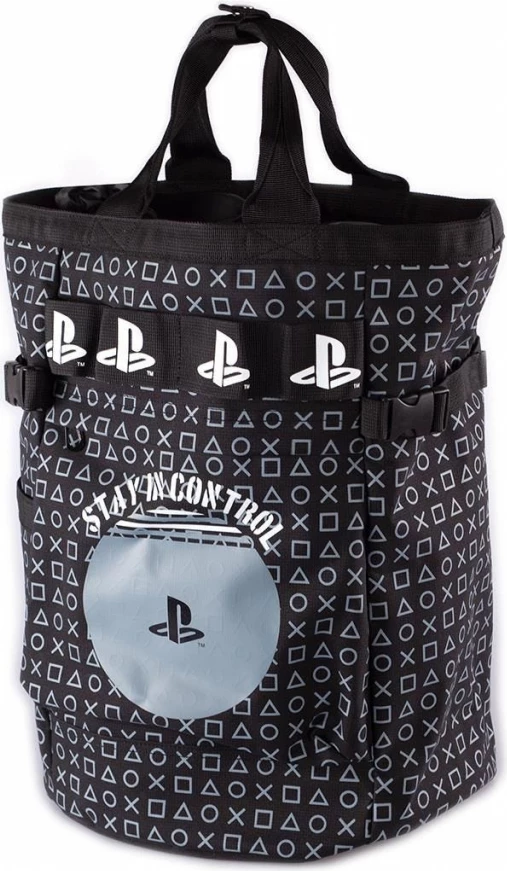 Çantë shpine Difuzed PlayStation AOP, kompartiment për laptop 15\", e zezë/gri