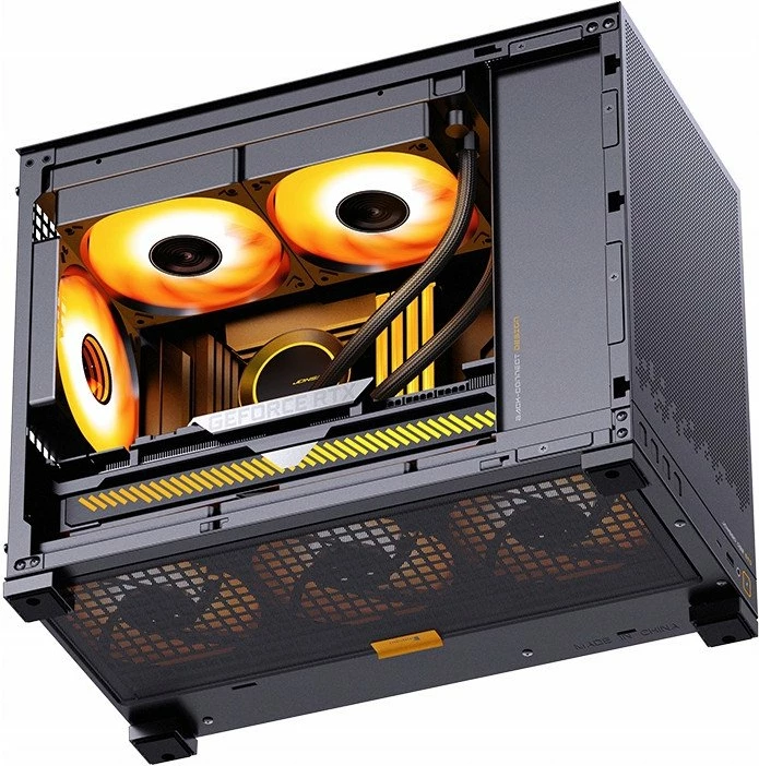 Kasë Jonsbo D32 STD Mini Tower Micro-ATX/Mini-ITX, me xham të kalitur, ARGB, e zezë