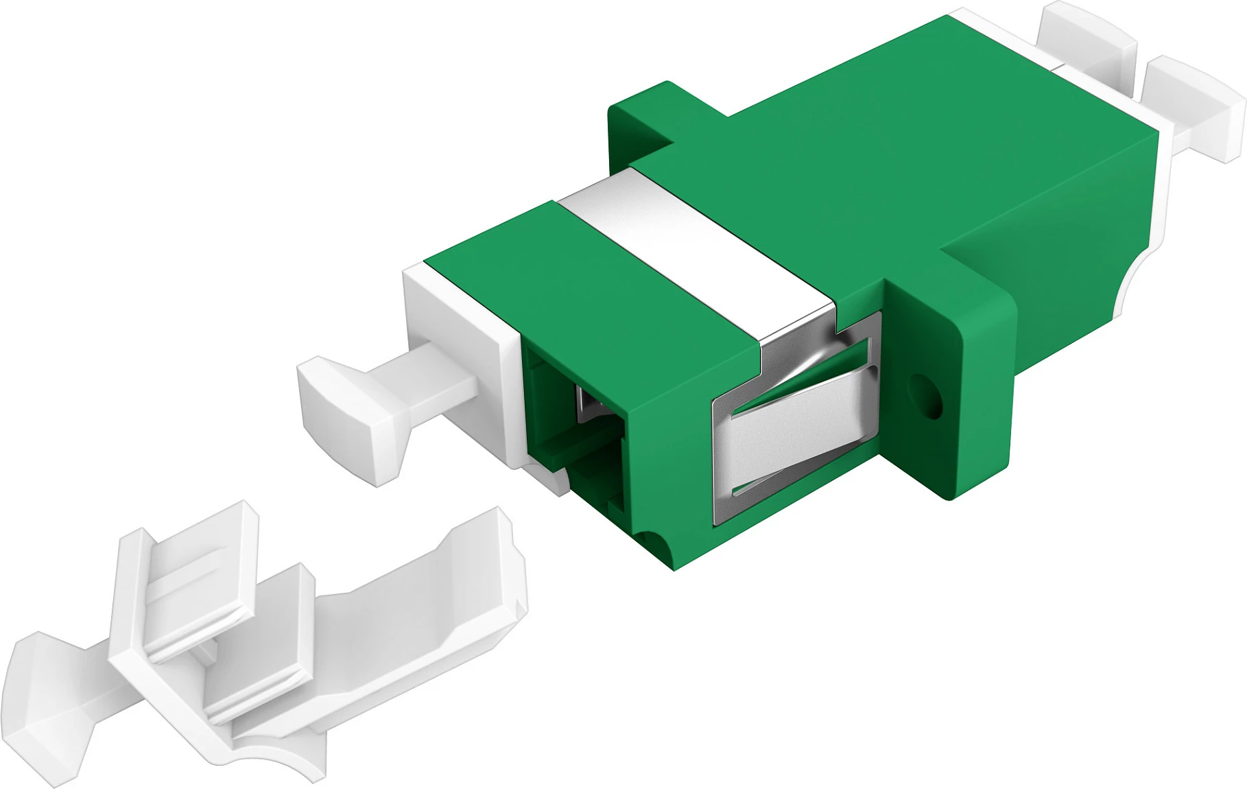 Adapter fibër optike EFB Elektronik LC/APC Duplex OS2, me shutter, i gjelbër