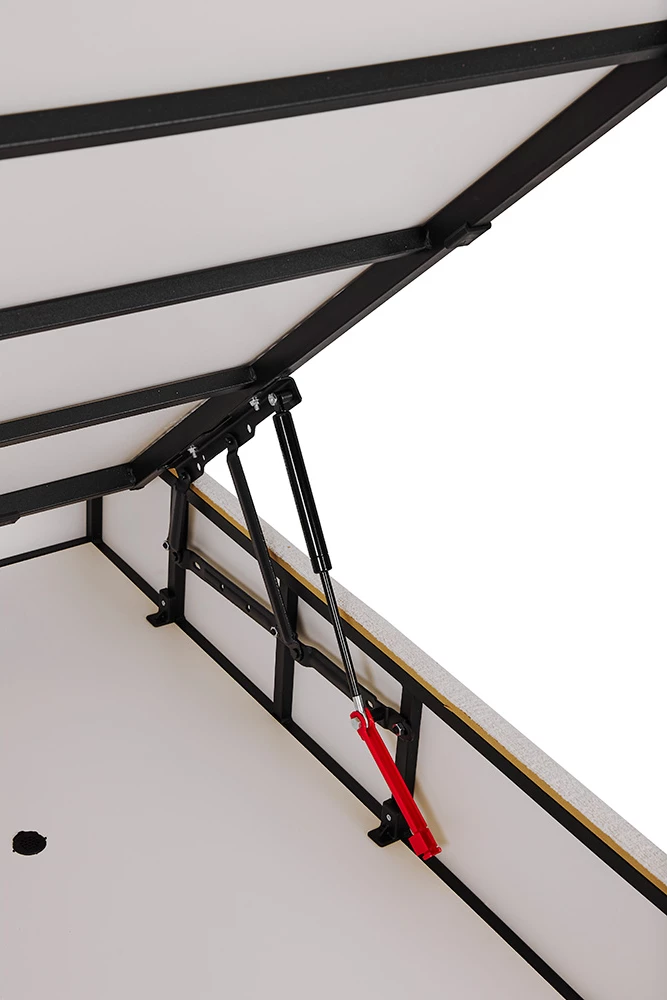 Krevat LONGWAVE me hapësirë për depo, ngjyrë e bardhë e zbehtë 06-900, për dyshek 160x200cm, 214x180x140