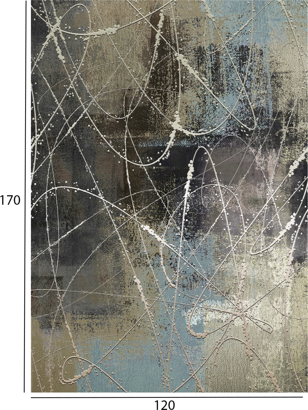 Tepih modern JOSIANE FH7677.22, 120x170cm, shumëngjyrësh me franja