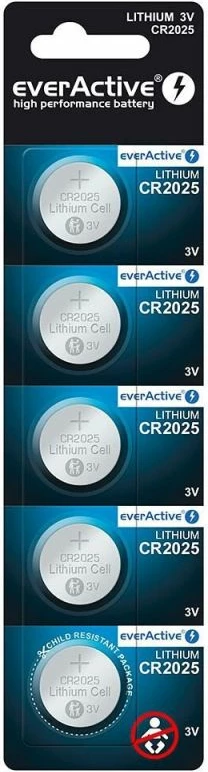 Bateri litiumi everActive CR2025, 5 copë