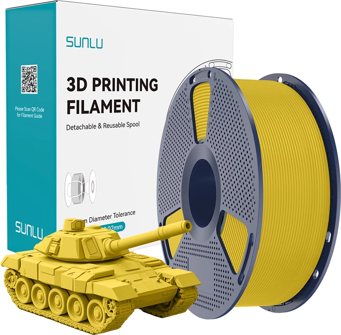 Filament 3D Sunlu PLA+ High-Speed 1.75 mm, verdhë