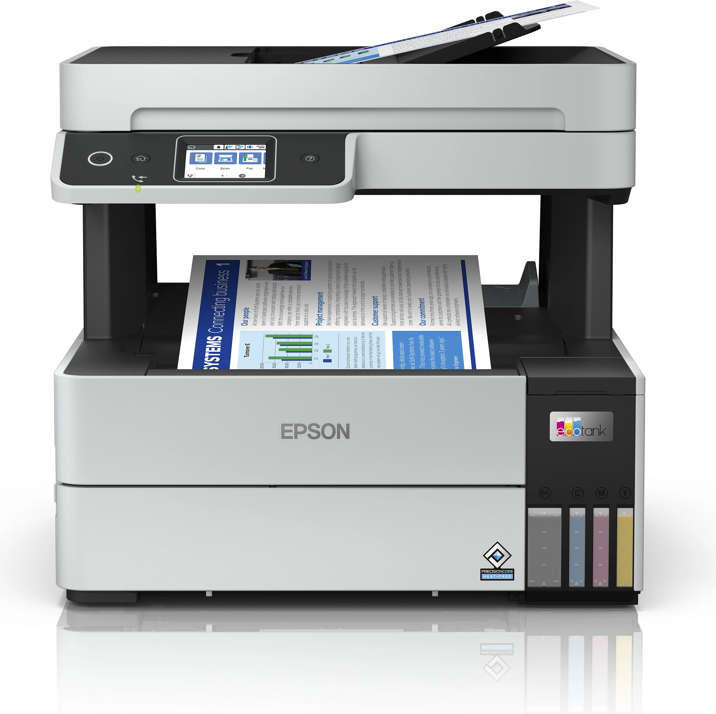 Printer multifunksional Epson EcoTank ET-5170, ngjyra, A4, Wi-Fi, ekran LCD, zi/bardhë