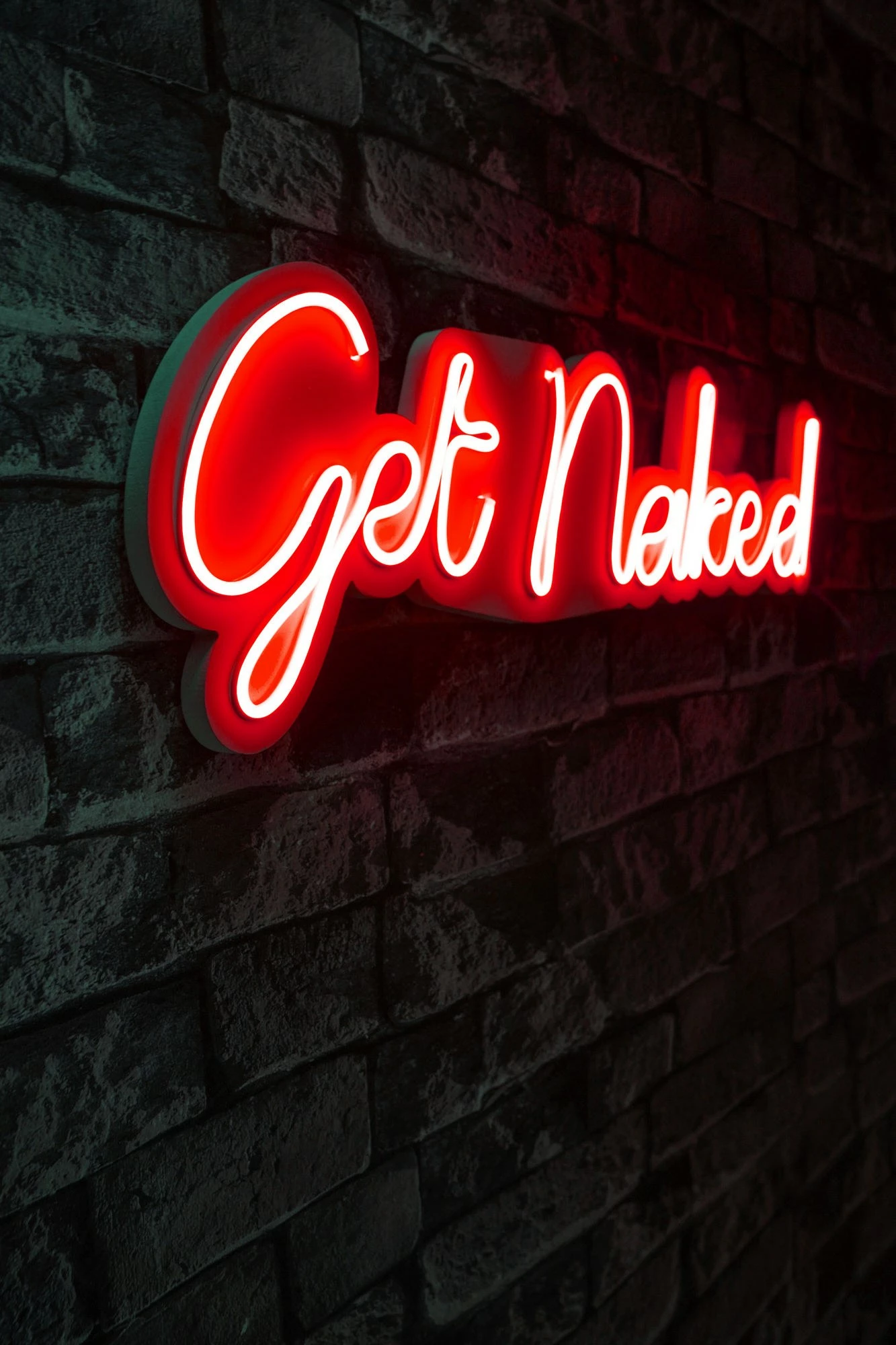 Dekor dritash LED plastike, 'Get Naked', ngjyrë e kuqe