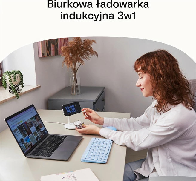 Stacion karikimi MagSafe 3-në-1 Green Cell MagScape për iPhone, Apple Watch, AirPods, i bardhë