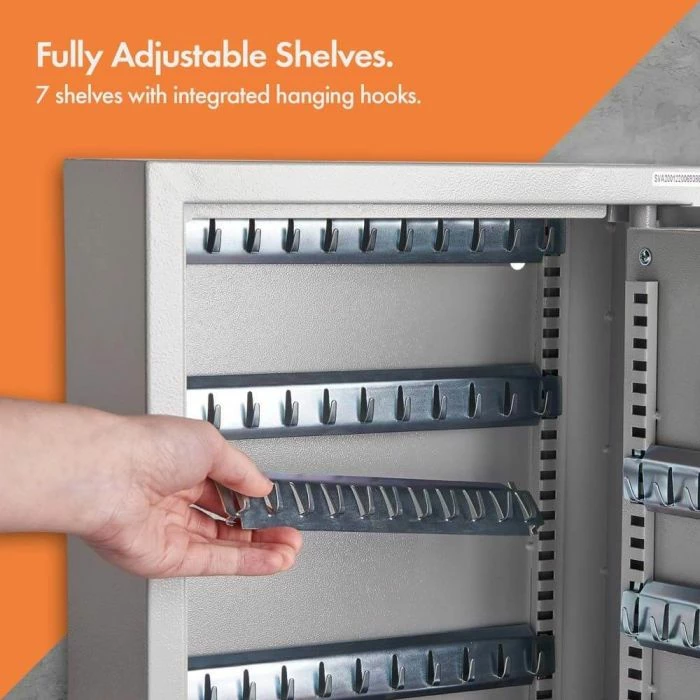 Kasafortë kabinet çelësash digjitale VonHaus 3500139, 71 çelësa, konstruksion çeliku, me etiketa çelësash, 2 çelësa rezervë, gri